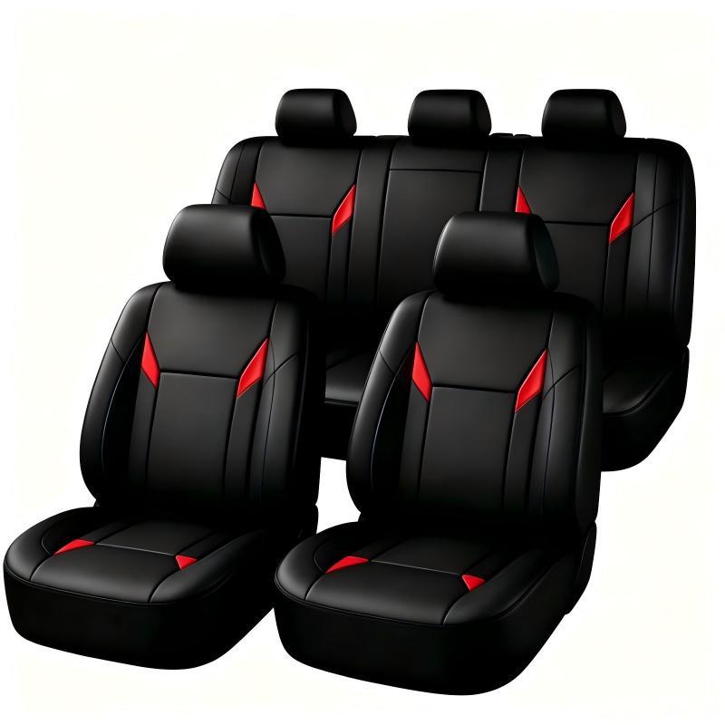 Leather Car Seat Covers Full Set Universal - Uniwersalne Pokrowce na Siedzenia Samochodowe z