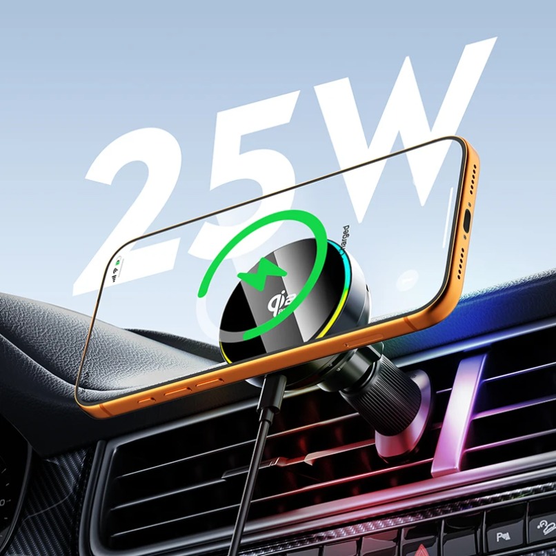 Wireless Car Charger Mount Fast Charging - Magnetyczna ładowarka samochodowa Qi2 25W z