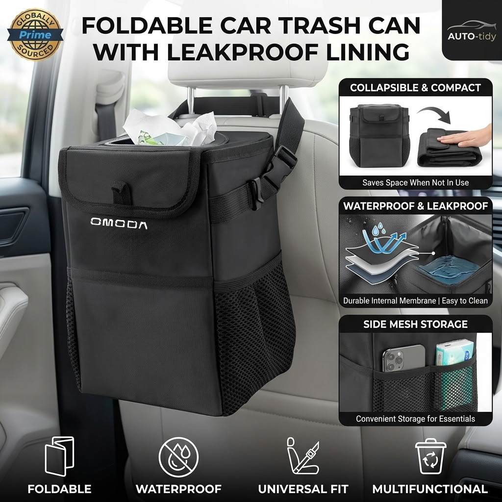 Waterproof Car Trash Can With Lid - Składany, przenośny, szczelny, wodoodporny kosz na