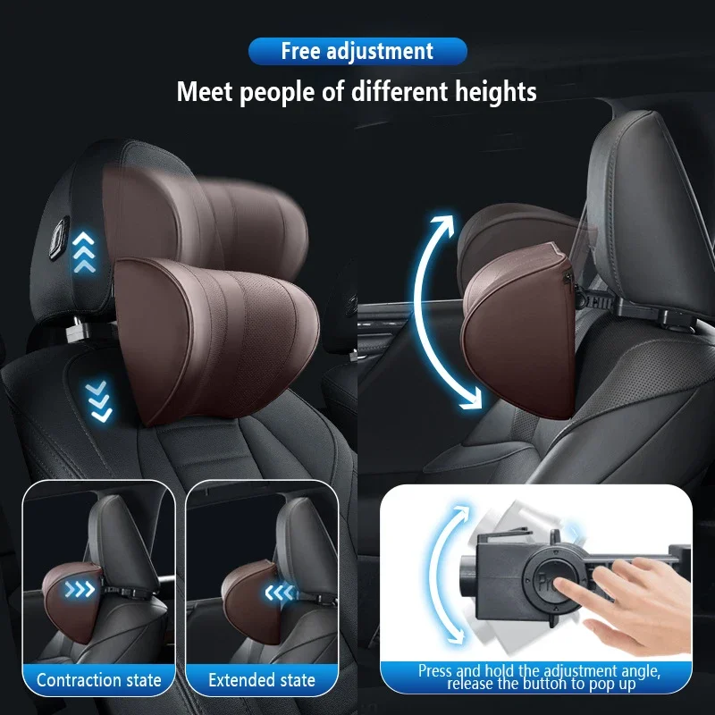 Skórzana poduszka na zagłówek  – Memory Foam Car Neck Pillow Lumbar Support recenzja i cena