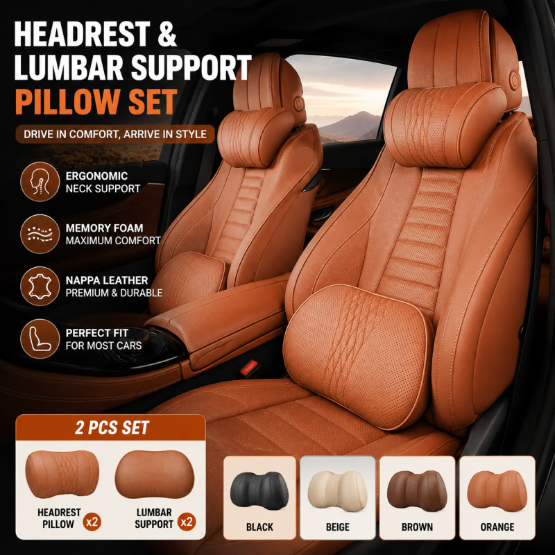 Poduszka na szyję do fotela sa – Memory Foam Car Neck Pillow Lumbar Support recenzja i cena