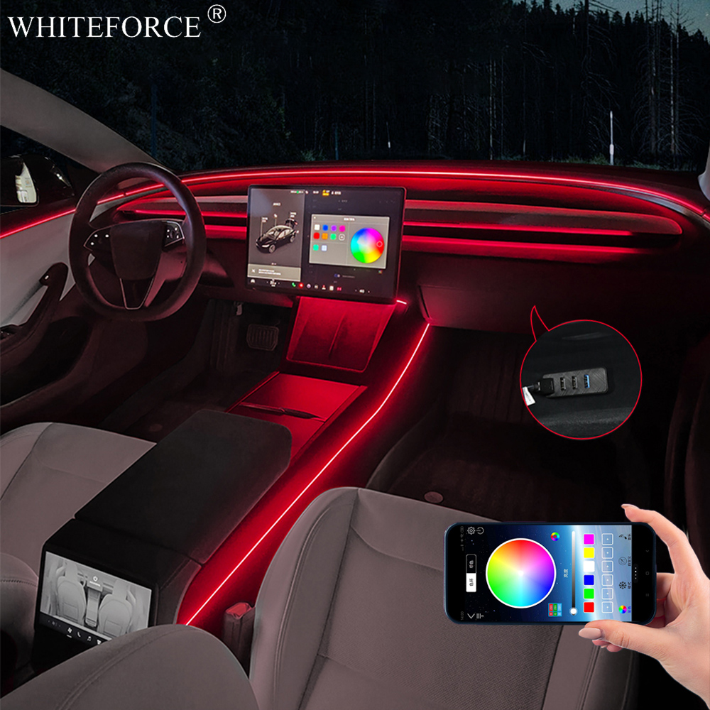 Lampki ambientowe LED RGB do w – Led Ambient Interior Car Lights App Control recenzja i cena