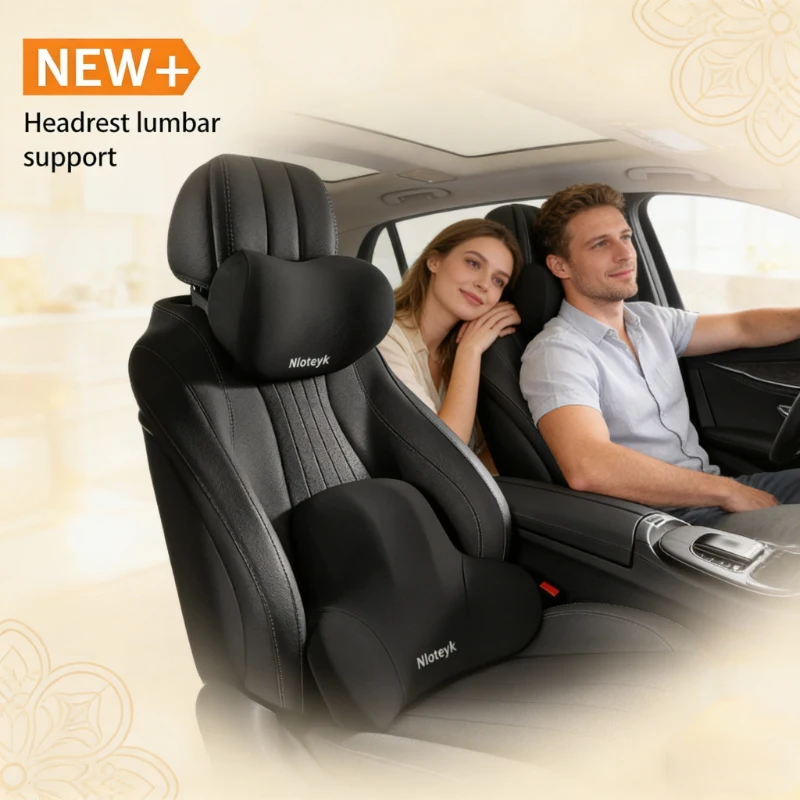 Zestaw poduszek samochodowych  – Memory Foam Car Neck Pillow Lumbar Support recenzja i cena